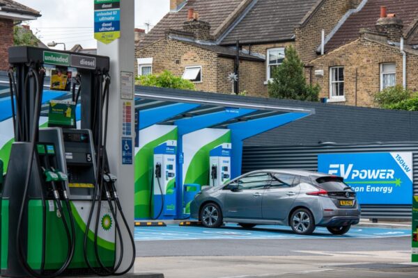 The rise of electric vehicles will put pressure on oil producers and sellers to update their strategies and assortment. More combined fueling and recharging stations, like shown here, are likely.