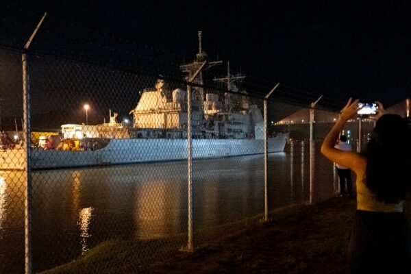 U.S. guided-missile cruiser spotted crossing the Panama Canal after warships deployed to Venezuela