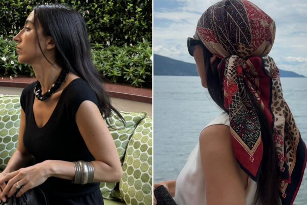 a collage of Alexis Badiyi wearing outfits on her vacation in Italy