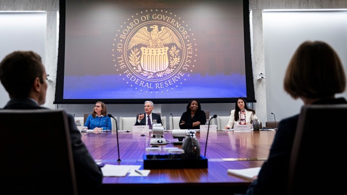 Fed chair Jay Powell with governor Lisa Cook to his left at a board meeting in Washington. Donald Trump’s attack on the central bank is not about one Federal Reserve governor — it is about intimidation