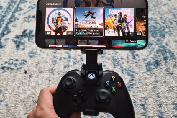 iPhone 12 Pro Max attached to an Xbox controller