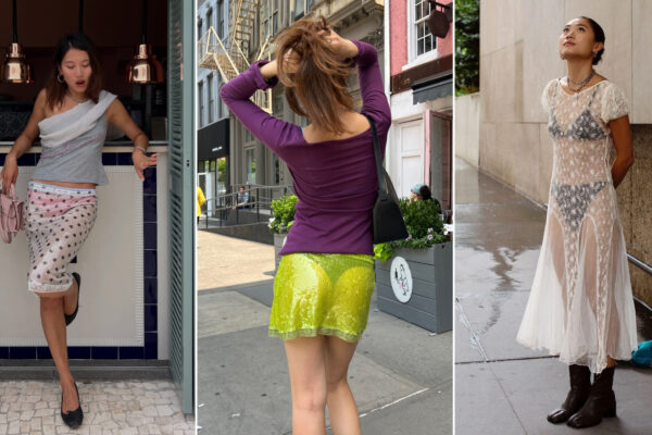 Vivian Li wearing sheer skirts