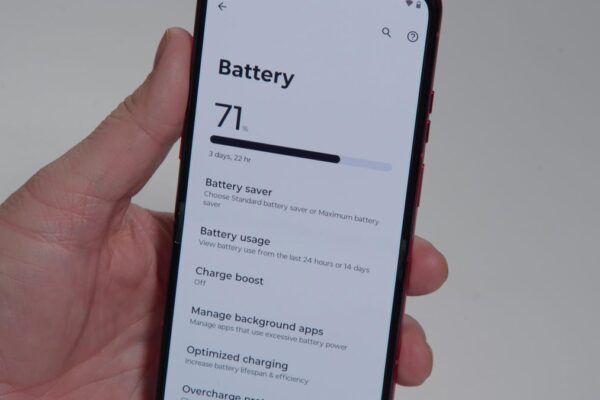 A hand holding the Motorola Razr Ultra