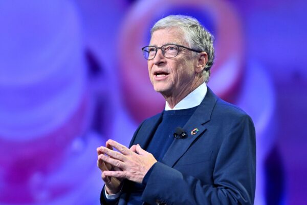 Bill Gates speaks on stage during the annual Goalkeepers NYC event.