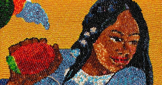 Artist transforms jelly beans into art