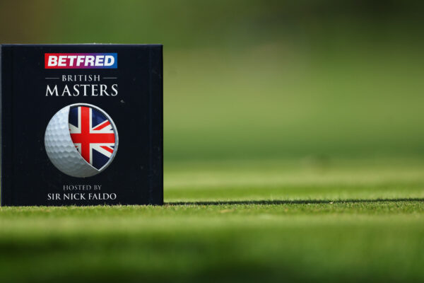 Tee marker at the British Masters
