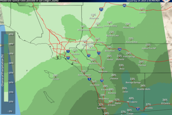 Rain showers and thunderstorms return to San Diego this Sunday