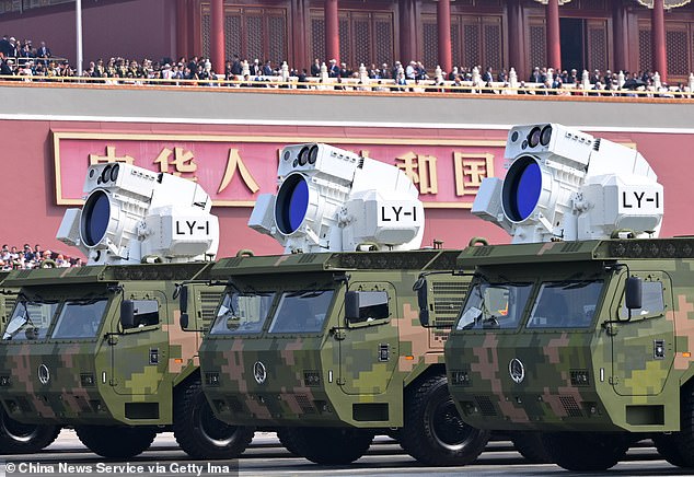 Xi Jinping showed off the LY-1 shipborne laser weapon at China's military parade