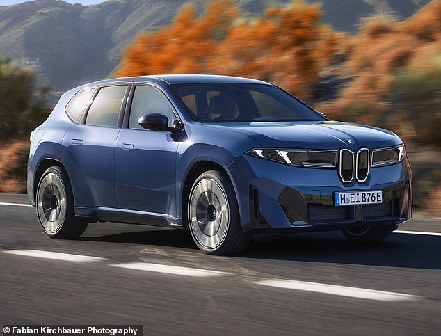 All-electric: The iX3 is capable of up to 500 miles on a single charge, according to BMW