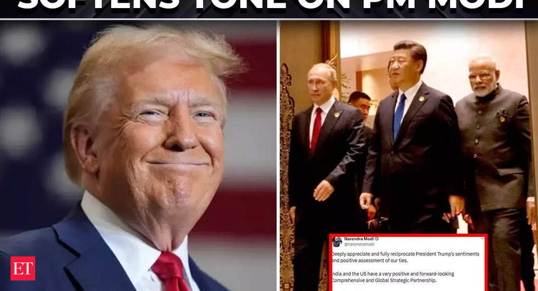 ‘From losing to China to friendship’: Trump reaffirms US-India ties, says ‘Modi is a great PM’ - The Economic Times Video