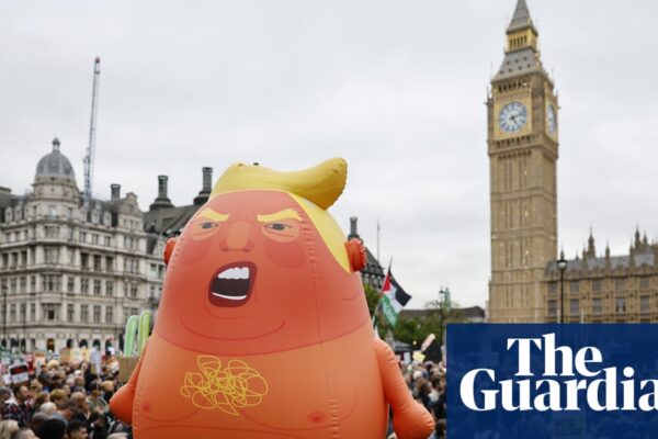 Thousands of demonstrators protest against Trump state visit – video | Donald Trump