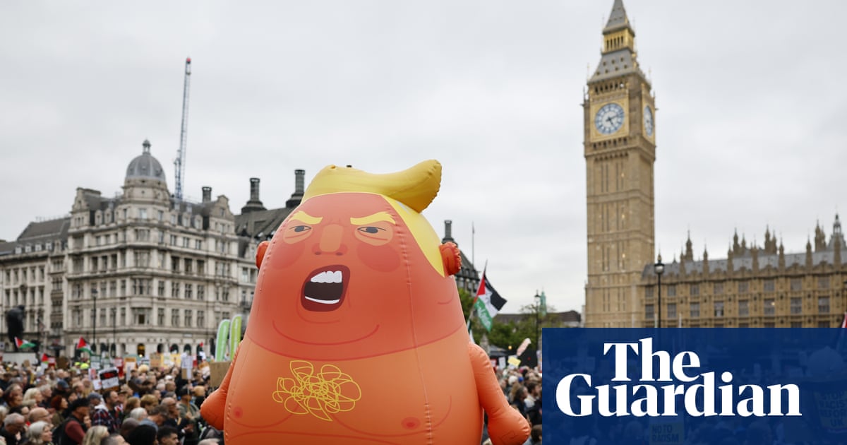 Thousands of demonstrators protest against Trump state visit – video | Donald Trump