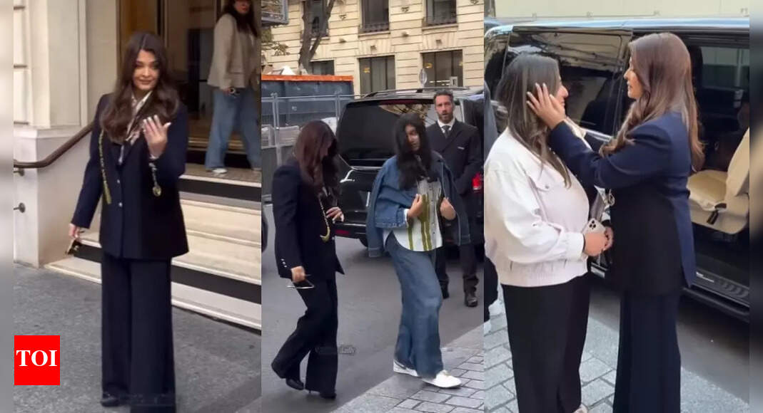 Aishwarya Rai Bachchan, Aaradhya in Paris for fashion week; actress hugs and consoles an emotional fan; netizens call her 'queen' - VIDEO | Hindi Movie News