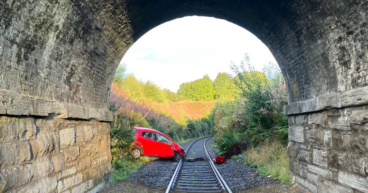 Rail disruption after train crashes on to track