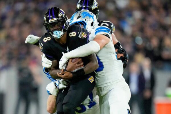 Lamar Jackson sacked seven times as Detroit Lions eclipse Baltimore Ravens 38-30