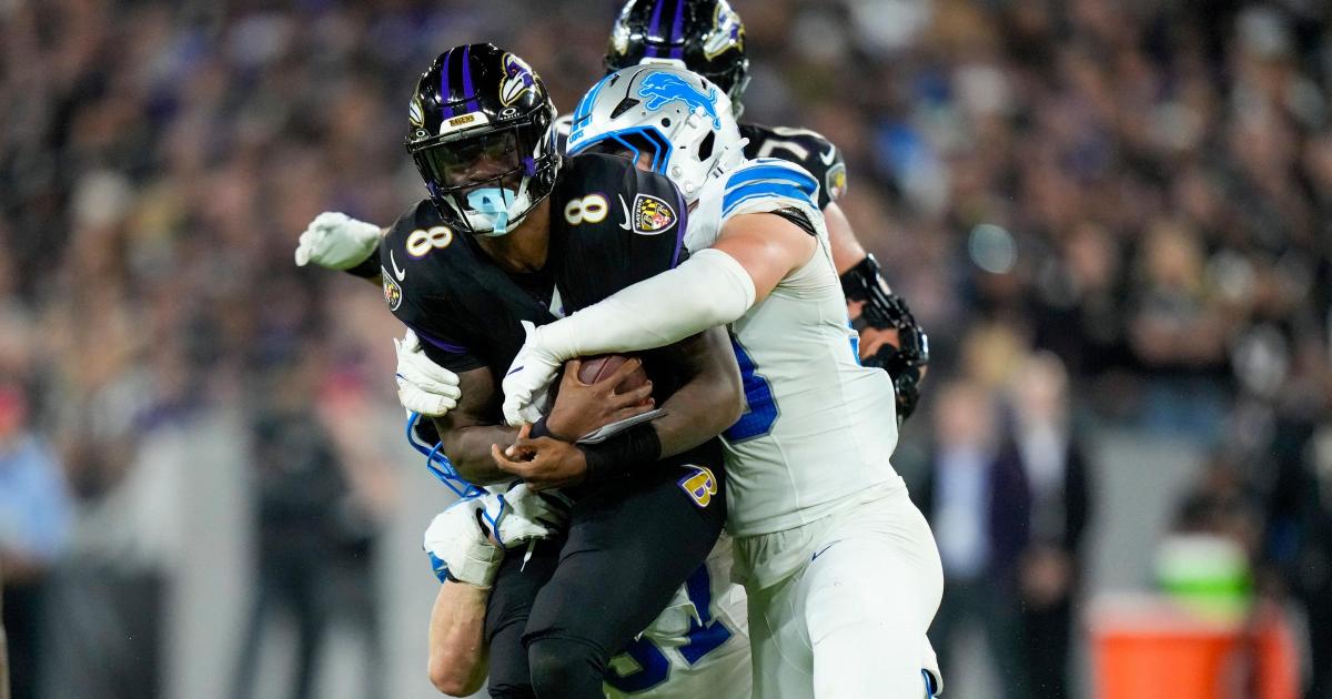 Lamar Jackson sacked seven times as Detroit Lions eclipse Baltimore Ravens 38-30