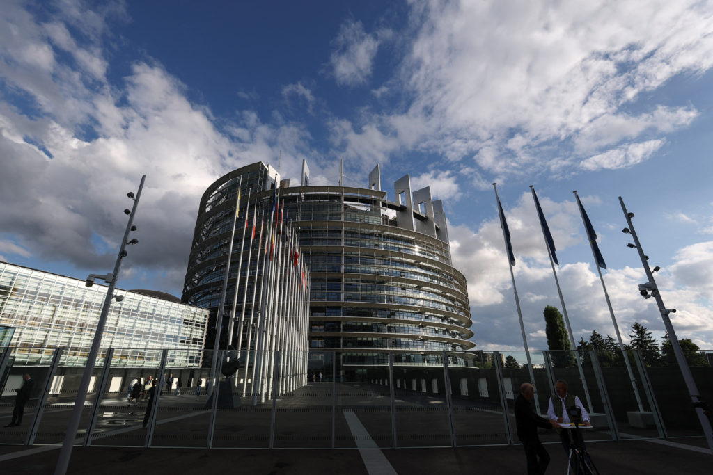 View of the European Parliament, on the eve of the State of the Union, in Strasbourg