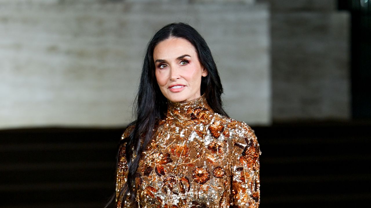 Demi Moore Gets Back To Dressing Like a Golden Statuette for Gucci