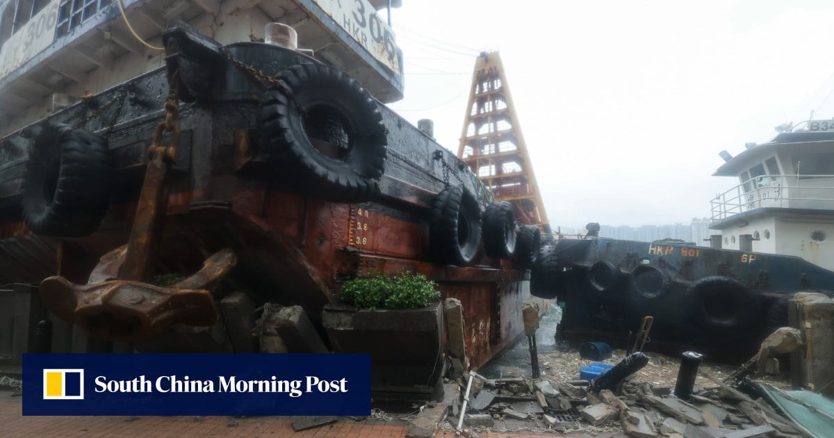 Ragasa lashes Hong Kong: Fullerton Ocean Park Hotel breached by waves, barge grounded