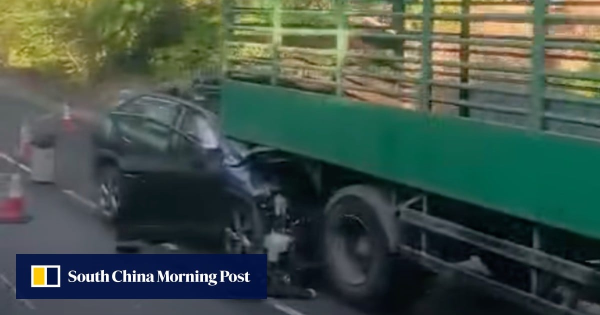 Hong Kong woman, 37, dies after car crashes into parked truck near border