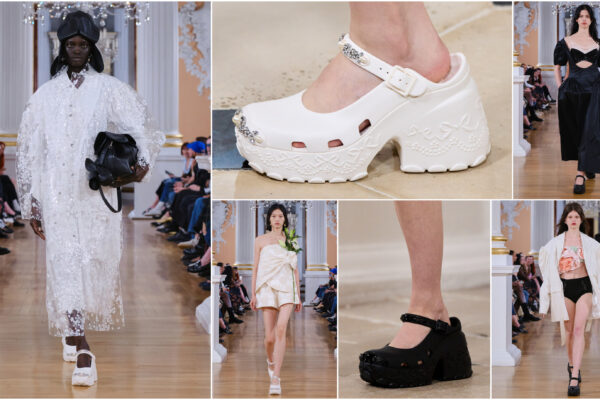 the simone rocha and crocs ballerina platform on the simone rocha spring 2026 runway at london fashion week