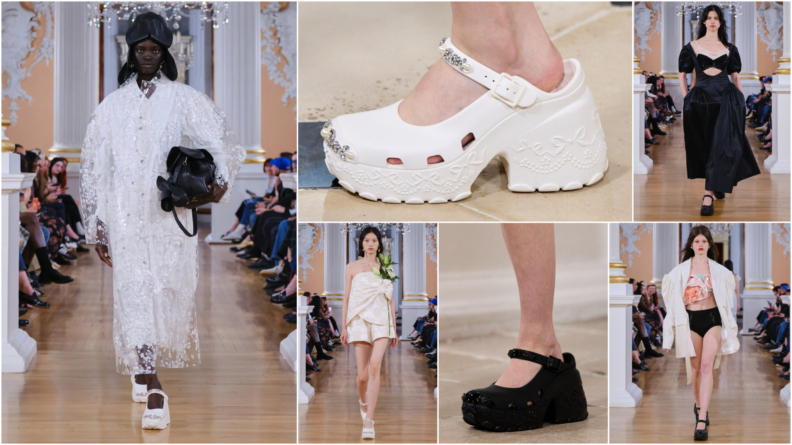 the simone rocha and crocs ballerina platform on the simone rocha spring 2026 runway at london fashion week