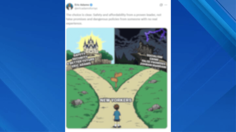 NYC Mayor Eric Adams releases cartoon criticizing opponent Zohran Mamdani