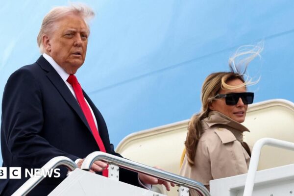 President Donald Trump's Air Force One due to land soon in UK for second state visit - follow live