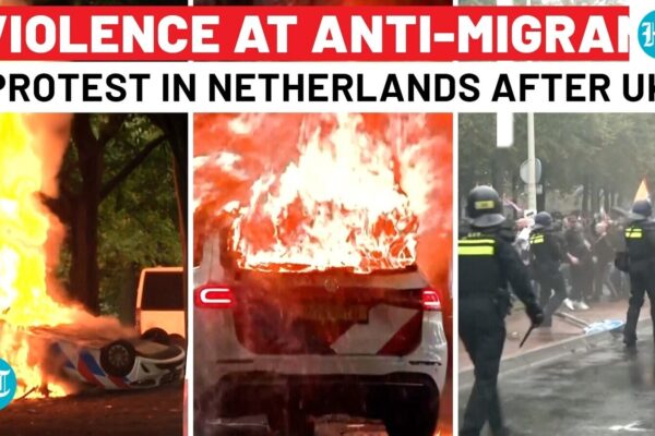 Violent anti-migrant protest in Netherlands after UK; police car on fire, cops thrashed| Els Rechts