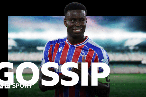 A graphic of Premier League players from every team in the division in 2025-26 season, with the Premier League trophy in front of them.