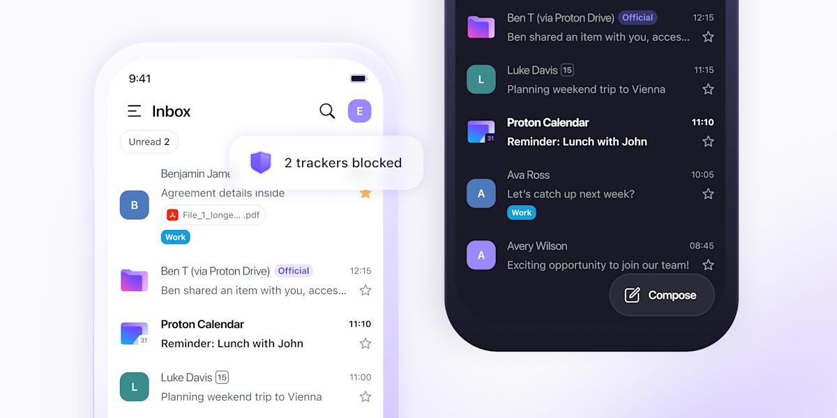 Proton Mail's redesigned mobile app is built for speed