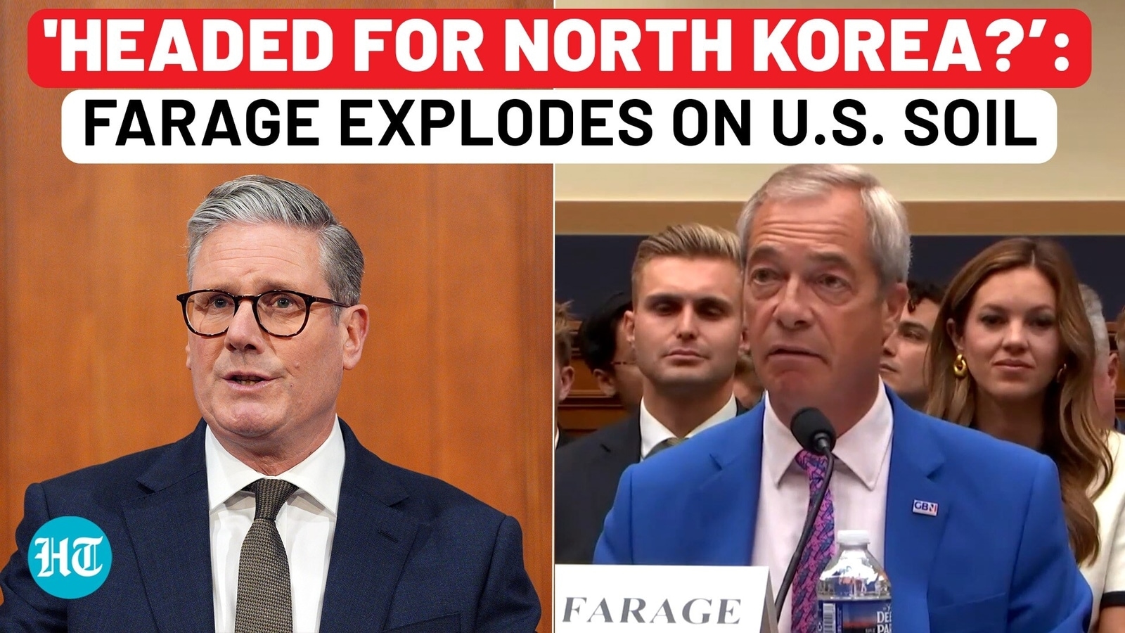 Nigel Farage stuns Keir Starmer from US Congress with 'UK headed for North Korea?', praises Trump