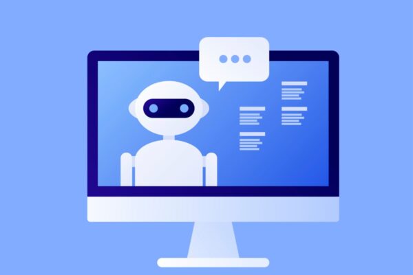 Robot answering customer service inquiries.