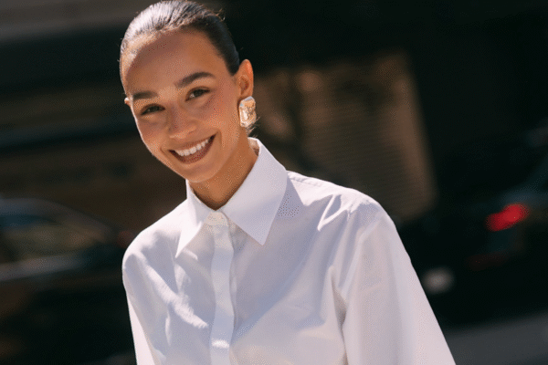 woman wearing all white in New York