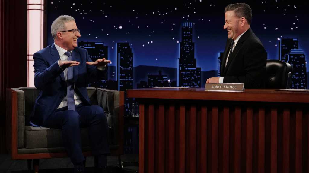 JIMMY KIMMEL LIVE! – “Jimmy Kimmel Live!” airs every weeknight at 11:35 p.m. ET and features a diverse lineup of guests that include celebrities, athletes, musical acts, comedians and human interest subjects, along with comedy bits and a house band. The guests for Monday, September 15 included John Oliver (“Last Week Tonight with John Oliver”), Frank Grillo (“Tulsa King”), and musical guest Zac Brown Band. (Disney/Randy Holmes)  JOHN OLIVER, JIMMY KIMMEL