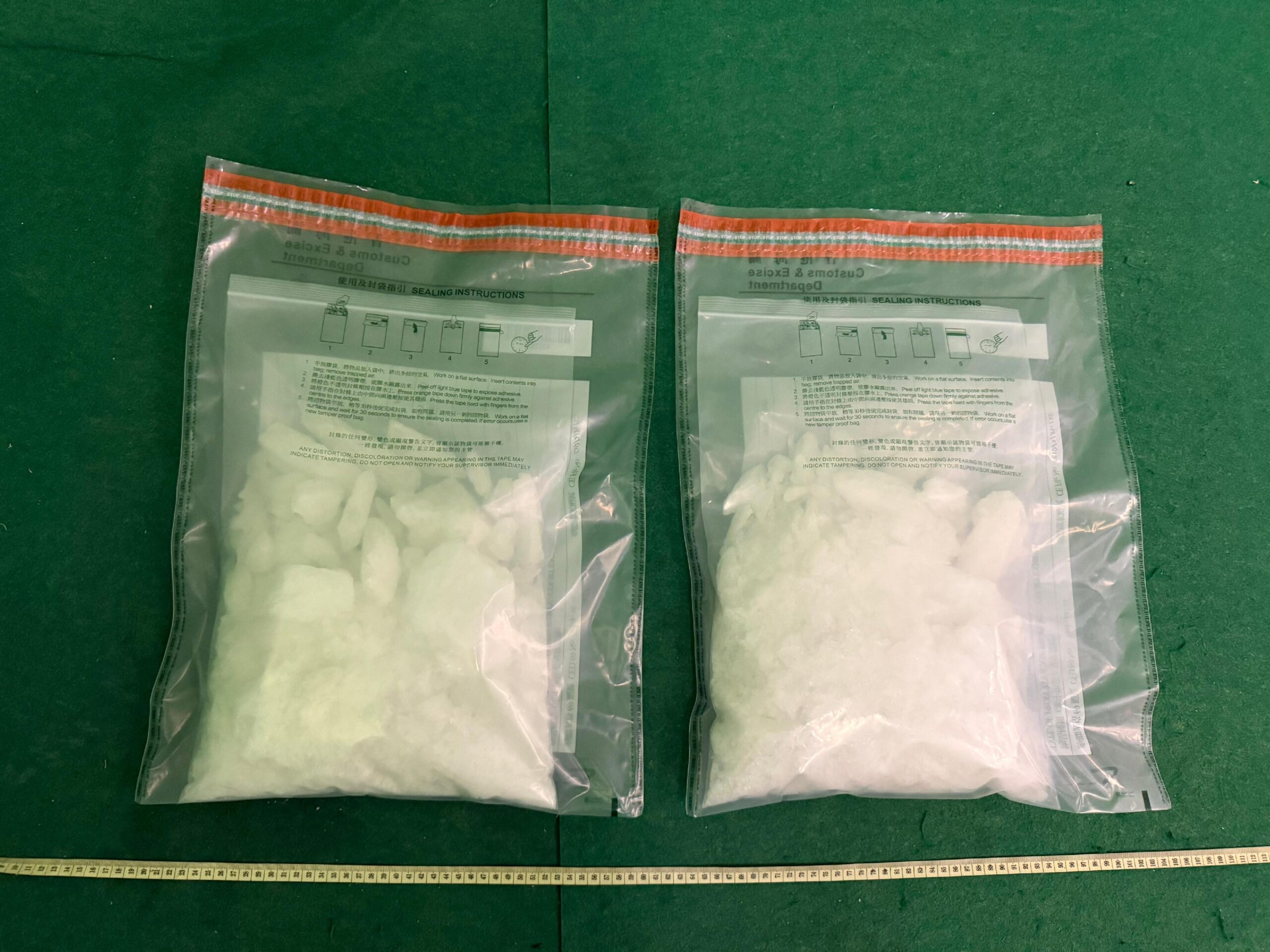 Hong Kong Customs seizes suspected methamphetamine worth about $2 million at airport (with photo)