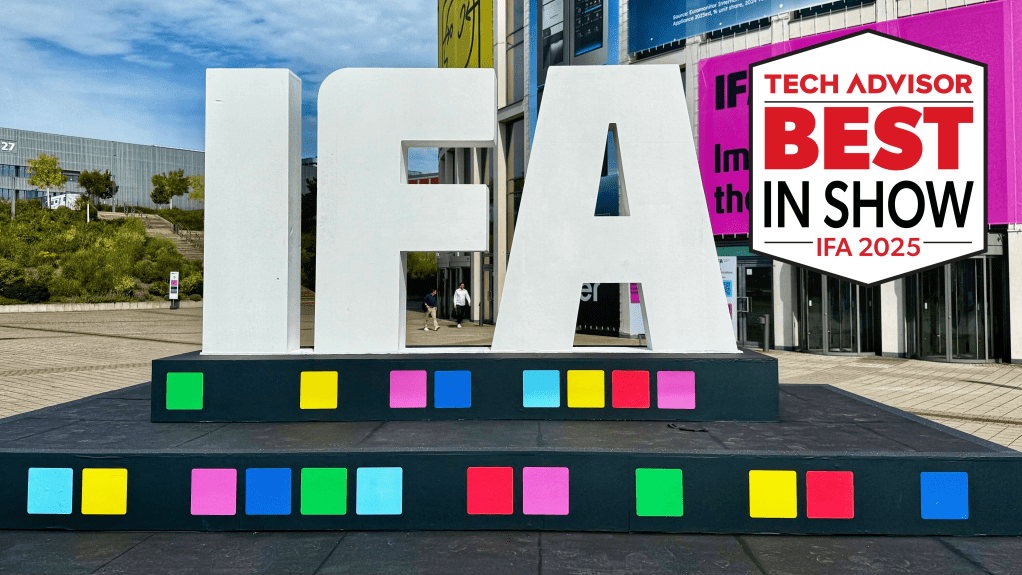 The giant IFA sign outside Berlin Messe