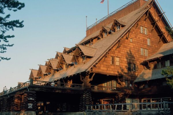 A look the Old Faithful Inn, a human-made treasure inside Yellowstone National Park