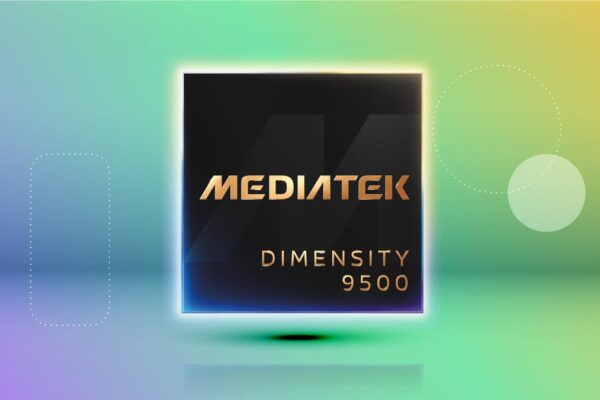 An artistic mockup of a chip on a colorful background.