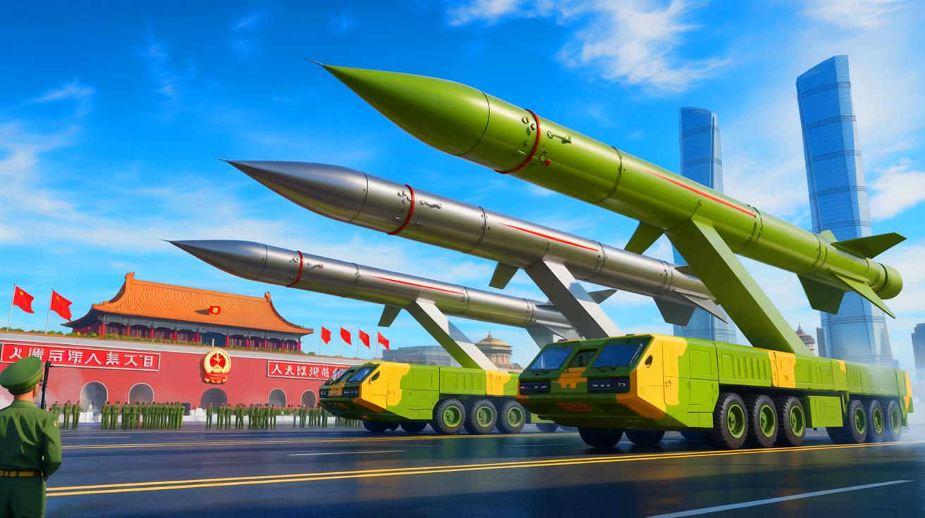 Illustration of China's advanced hypersonic missile technology showcased at the Victory Day parade.