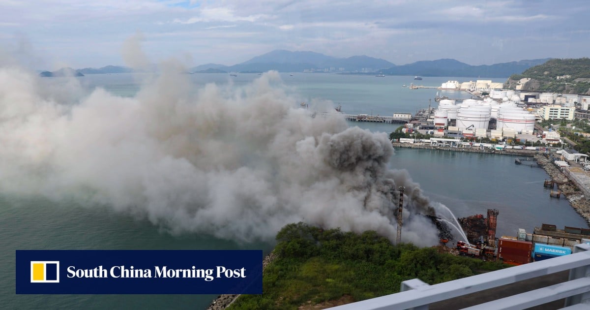 Firefighters battling fire raging for 7 hours at Hong Kong recycling site