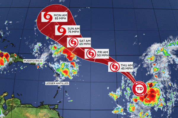Maps show the forecast track of Tropical Storm Gabrielle, the 7th named storm of the 2025 Atlantic hurricane season Maps show the forecast track of Tropical Storm Gabrielle, the 7th named storm of the 2025 Atlantic hurricane season