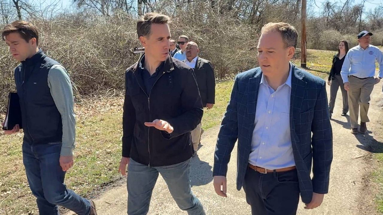 Missouri U.S. Sen. Josh Hawley and EPA administrator Lee Zeldin touring contaminated area.