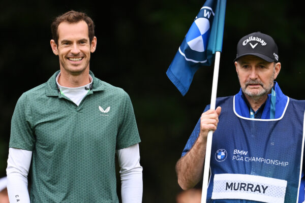 Andy Murray and his caddie at the BMW Championship Celebrity Pro-Am