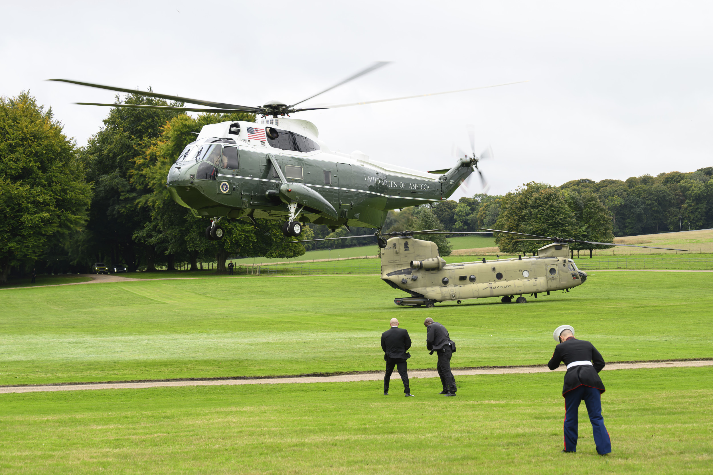 Marine One lands