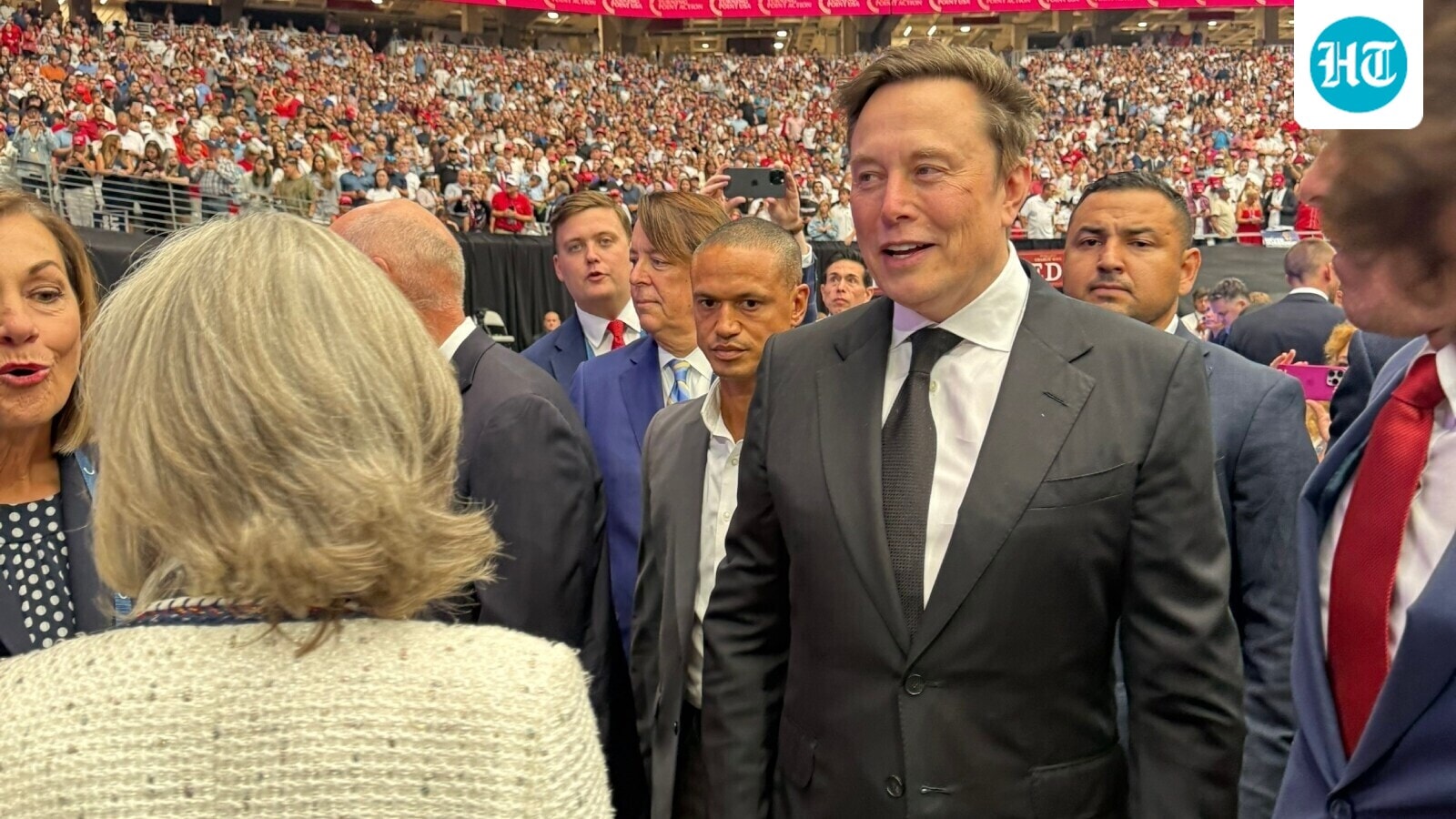 Elon Musk appears to stray from key protocol at Charlie Kirk's funeral service: ‘Did he just…’