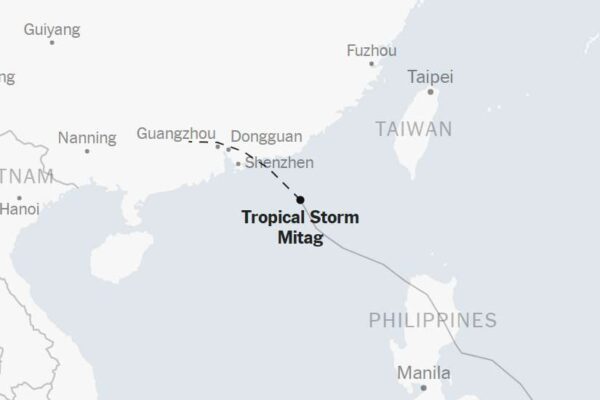 Maps: Tracking Tropical Storm Mitag