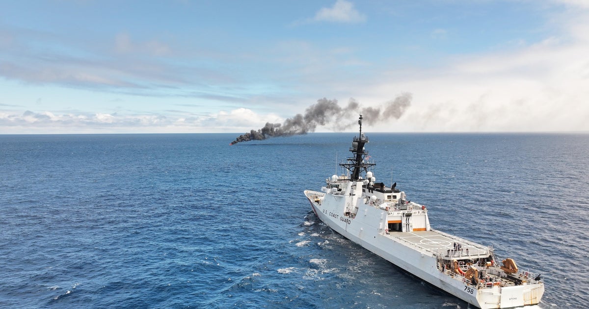 Coast Guard seizes 40,000 pounds of cocaine in Pacific, releases pictures of operations and burning vessel