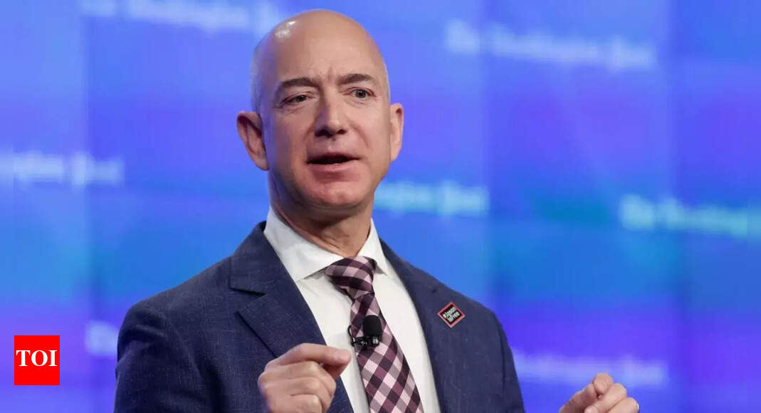 Amazon founder Jeff Bezos makes a rare public appearance at tech event, says: Millions of people will live in ...
