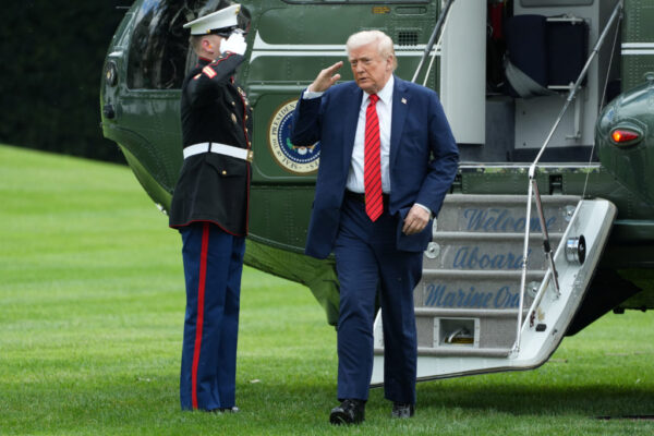 U.S. President Trump returns at the White House following his annual physical exam